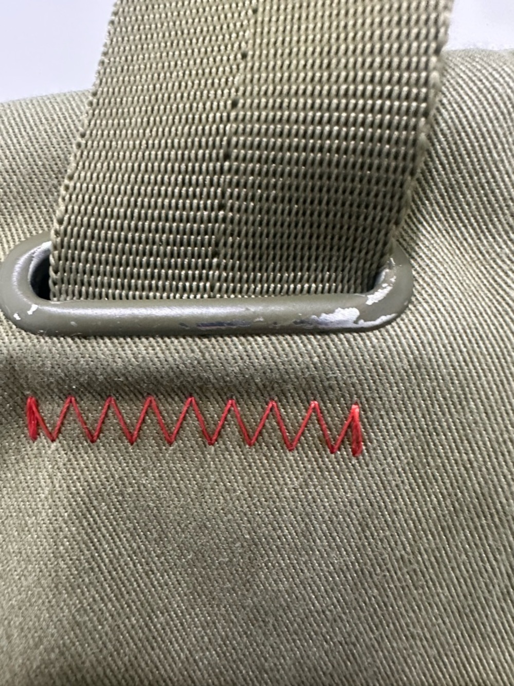 Sherpani Olive Green Tote with Red Accents - Picture 2 of 10